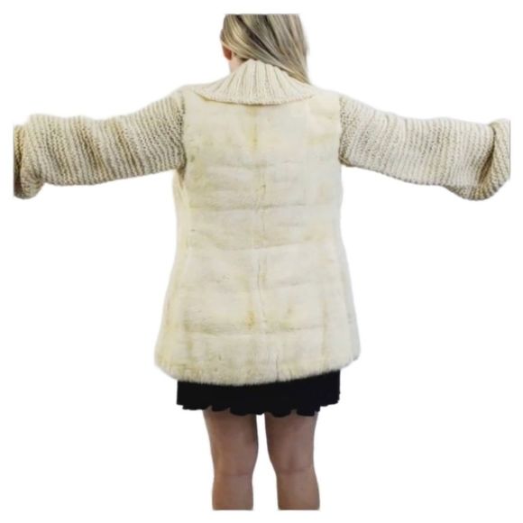 Ben Kahn At Cartier Vintage Geniune fur knit sleeve coat size small to medium - Picture 5 of 16